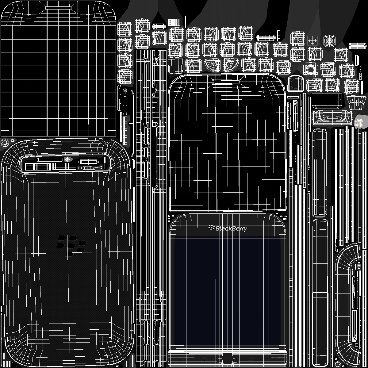 3D model Smartphone BlackBerry Classic Black