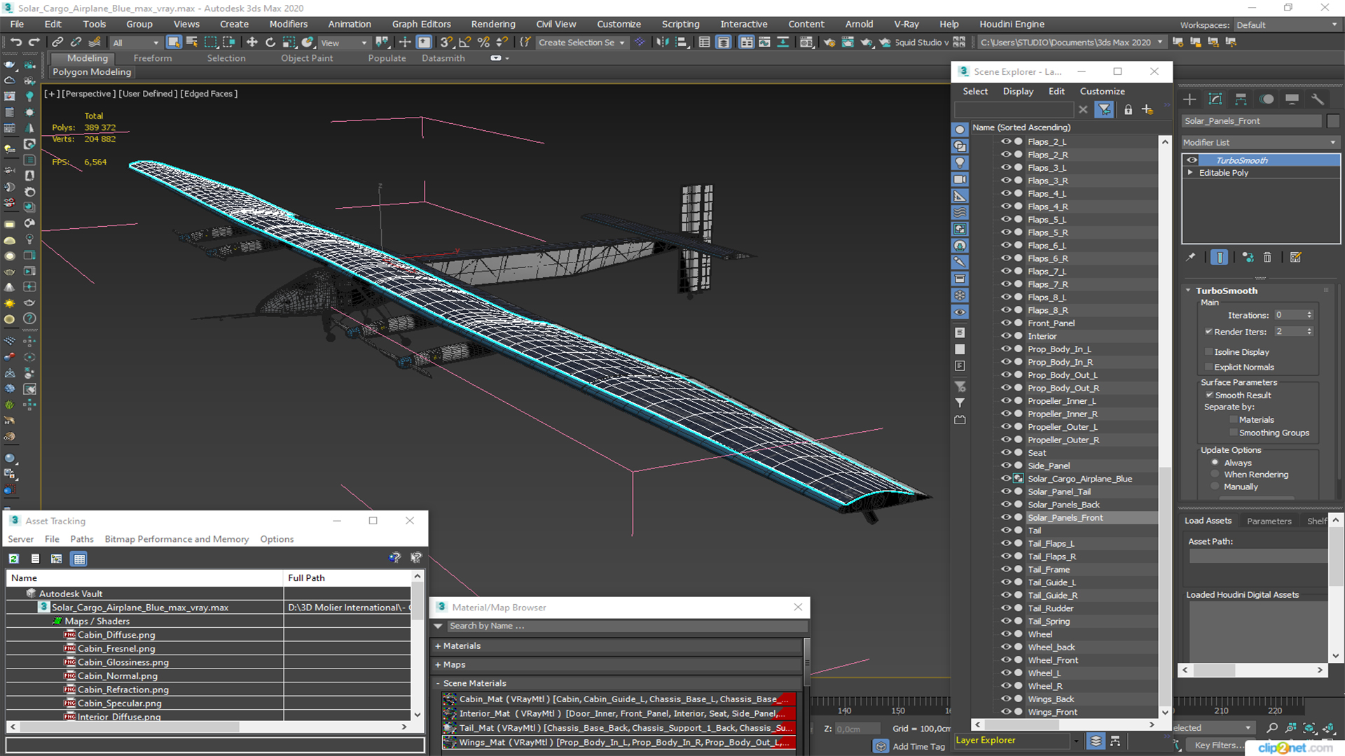 3D model Solar Cargo Airplane Blue