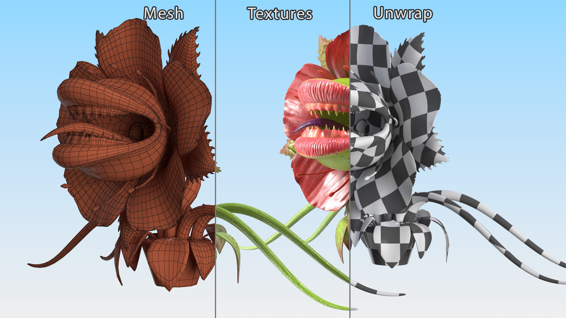 3D model Halloween Monster Plant Rigged
