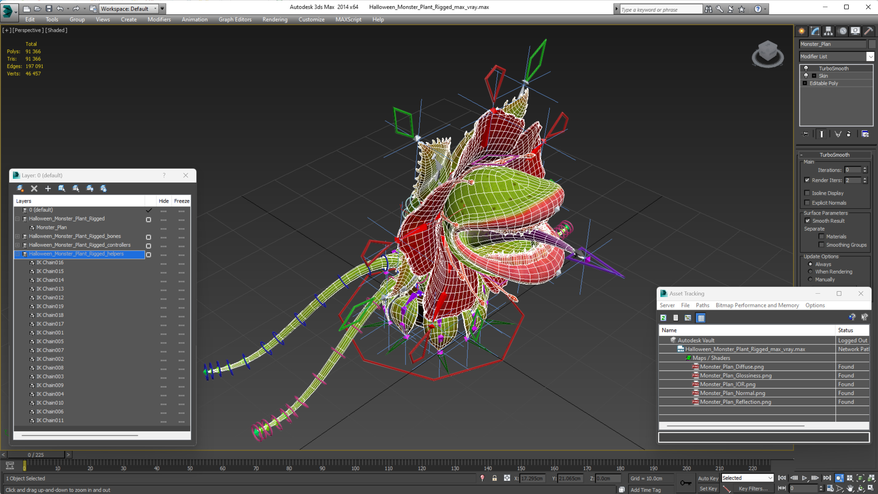 3D model Halloween Monster Plant Rigged