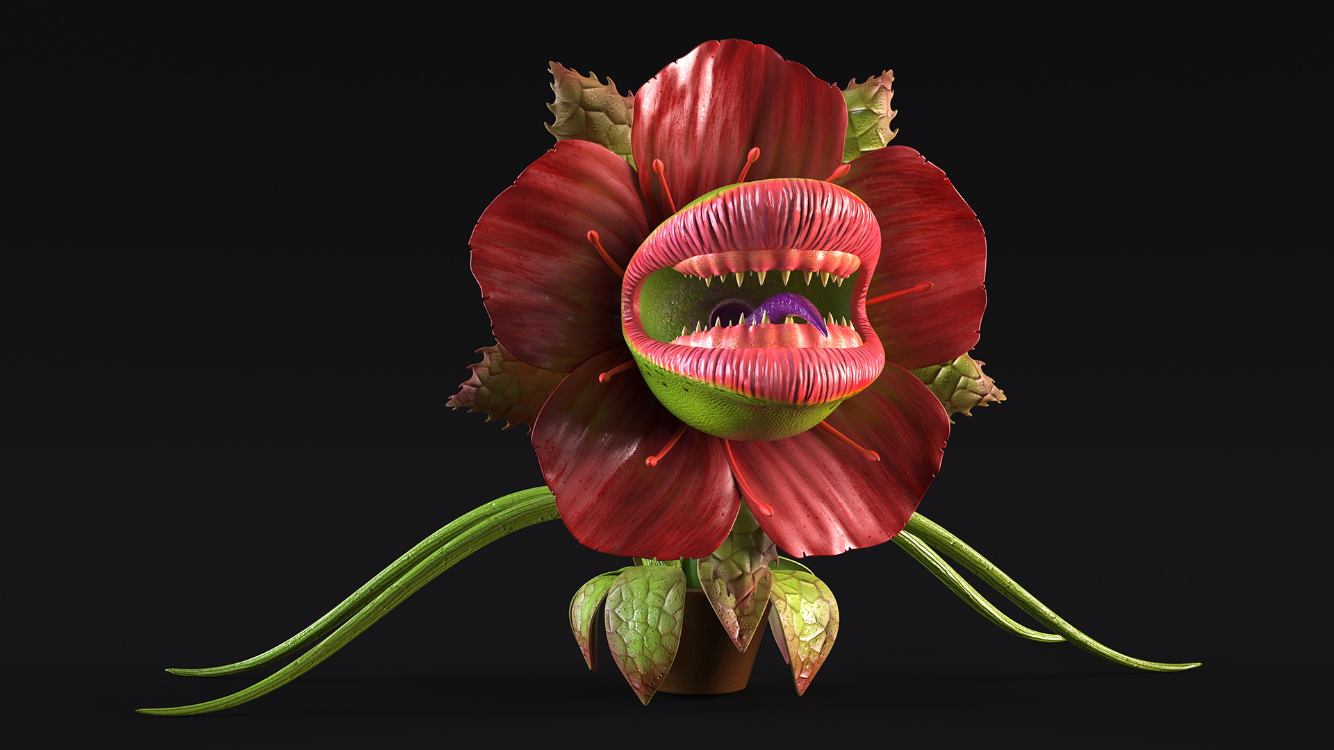 3D model Halloween Monster Plant Rigged