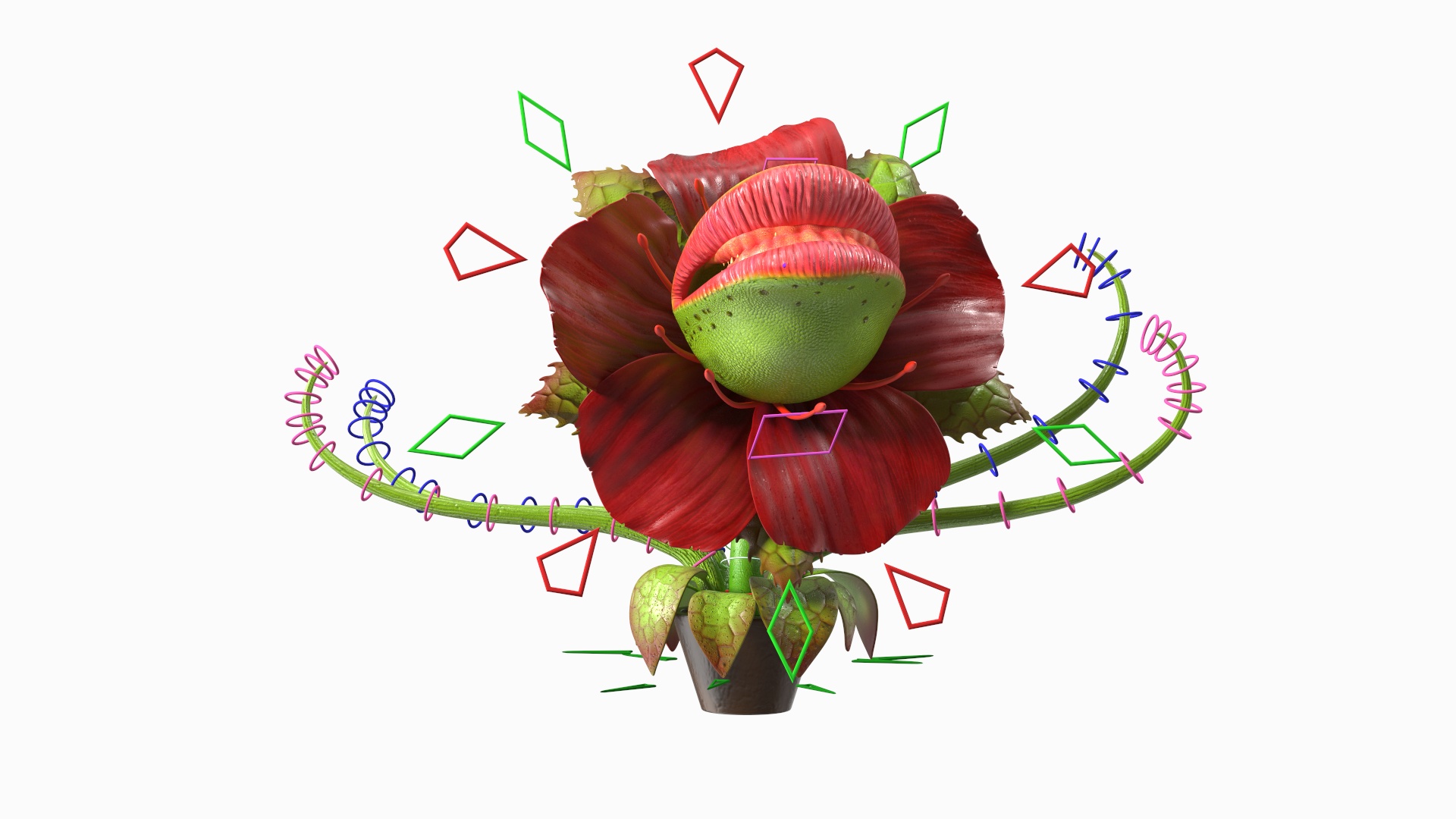 3D model Halloween Monster Plant Rigged