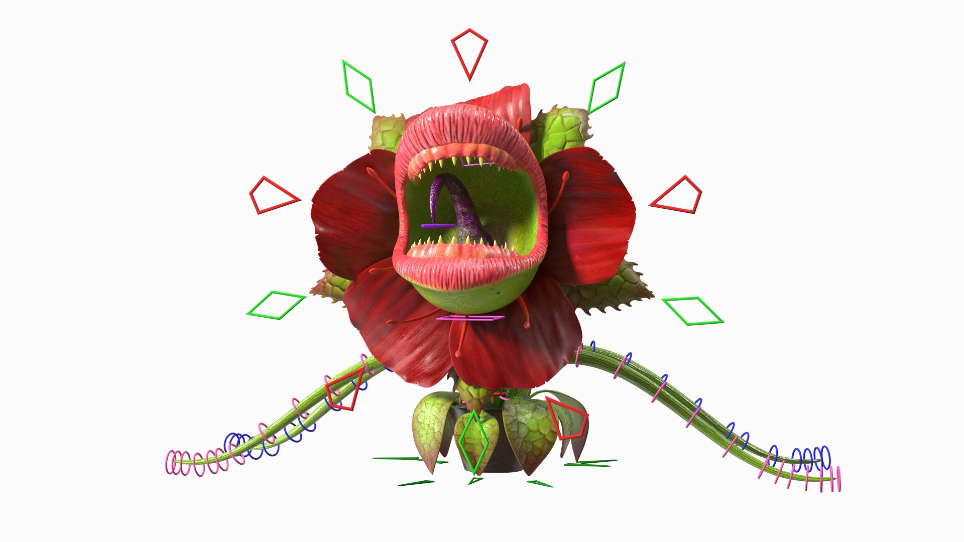 3D model Halloween Monster Plant Rigged