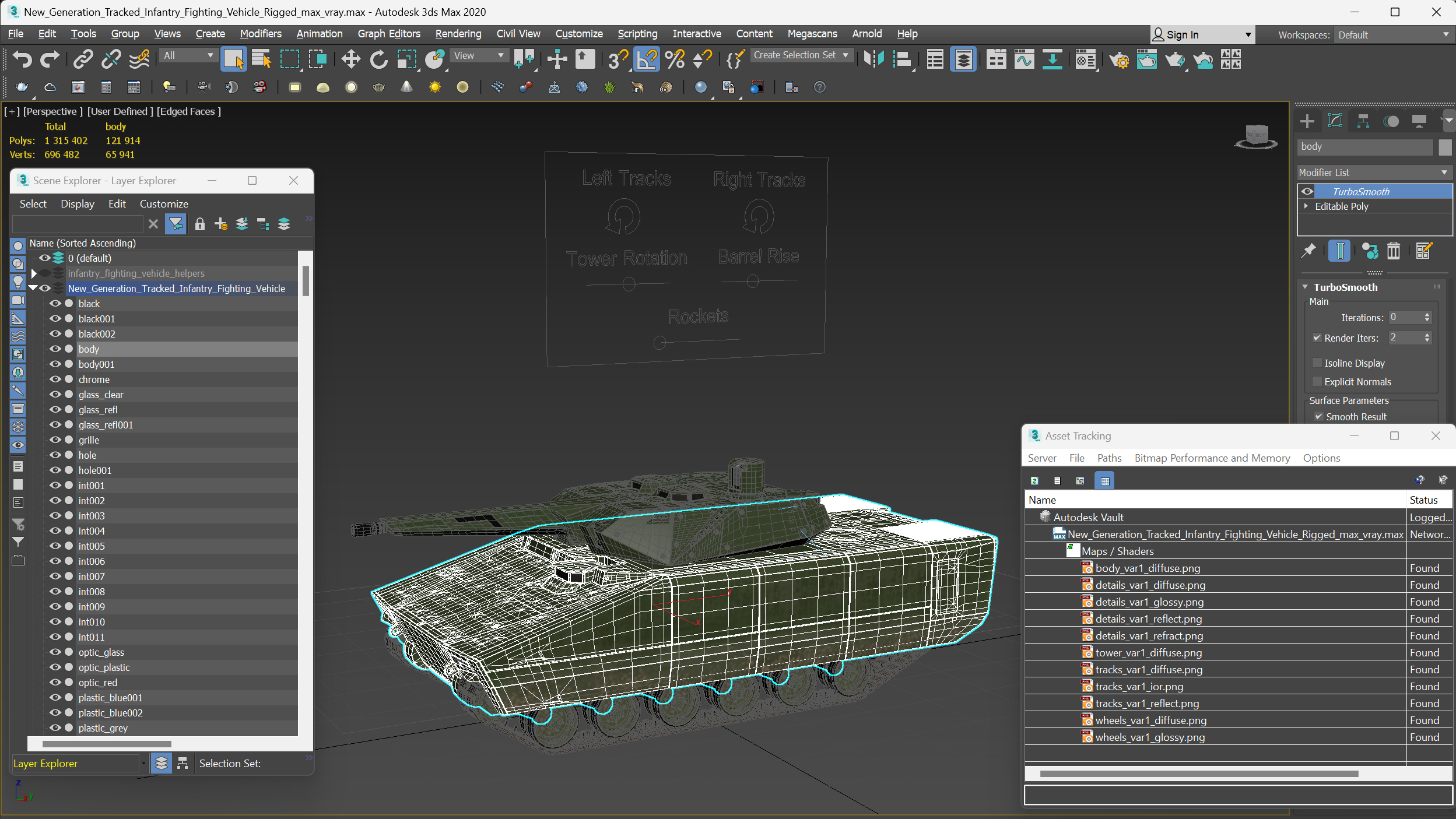 3D model New Generation Tracked Infantry Fighting Vehicle Rigged
