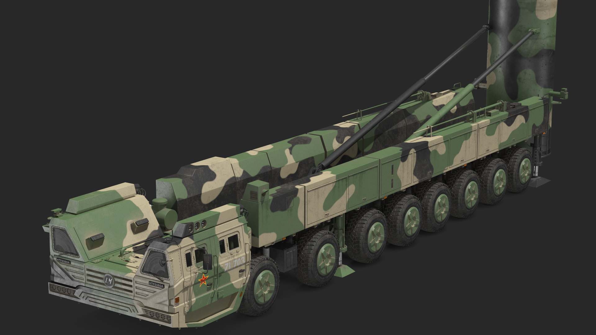 ICBM Launch Vehicle Generic Rigged 3D model