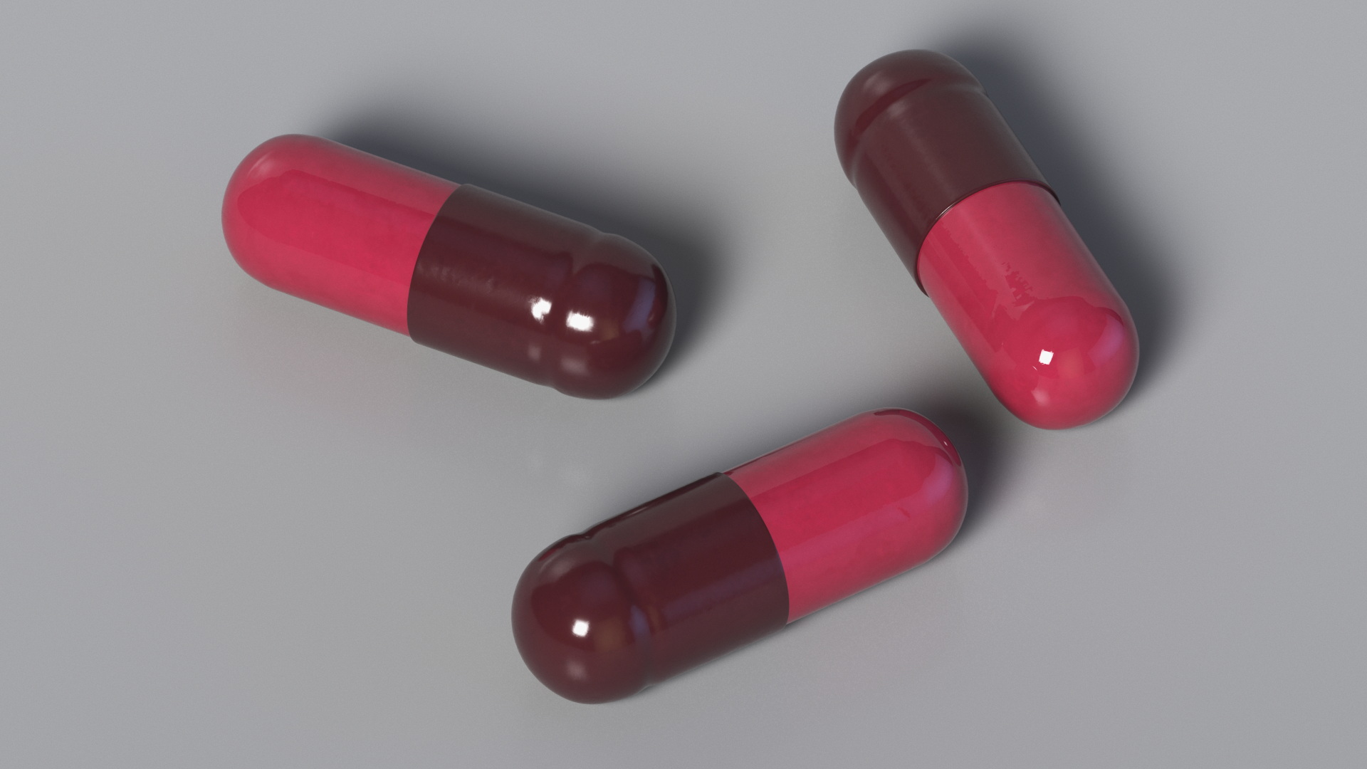 3D Capsule Pink and Maroon model