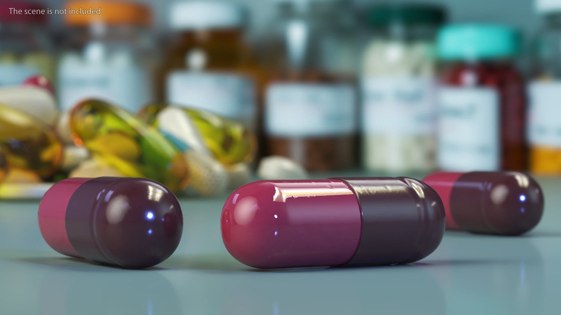 3D Capsule Pink and Maroon model