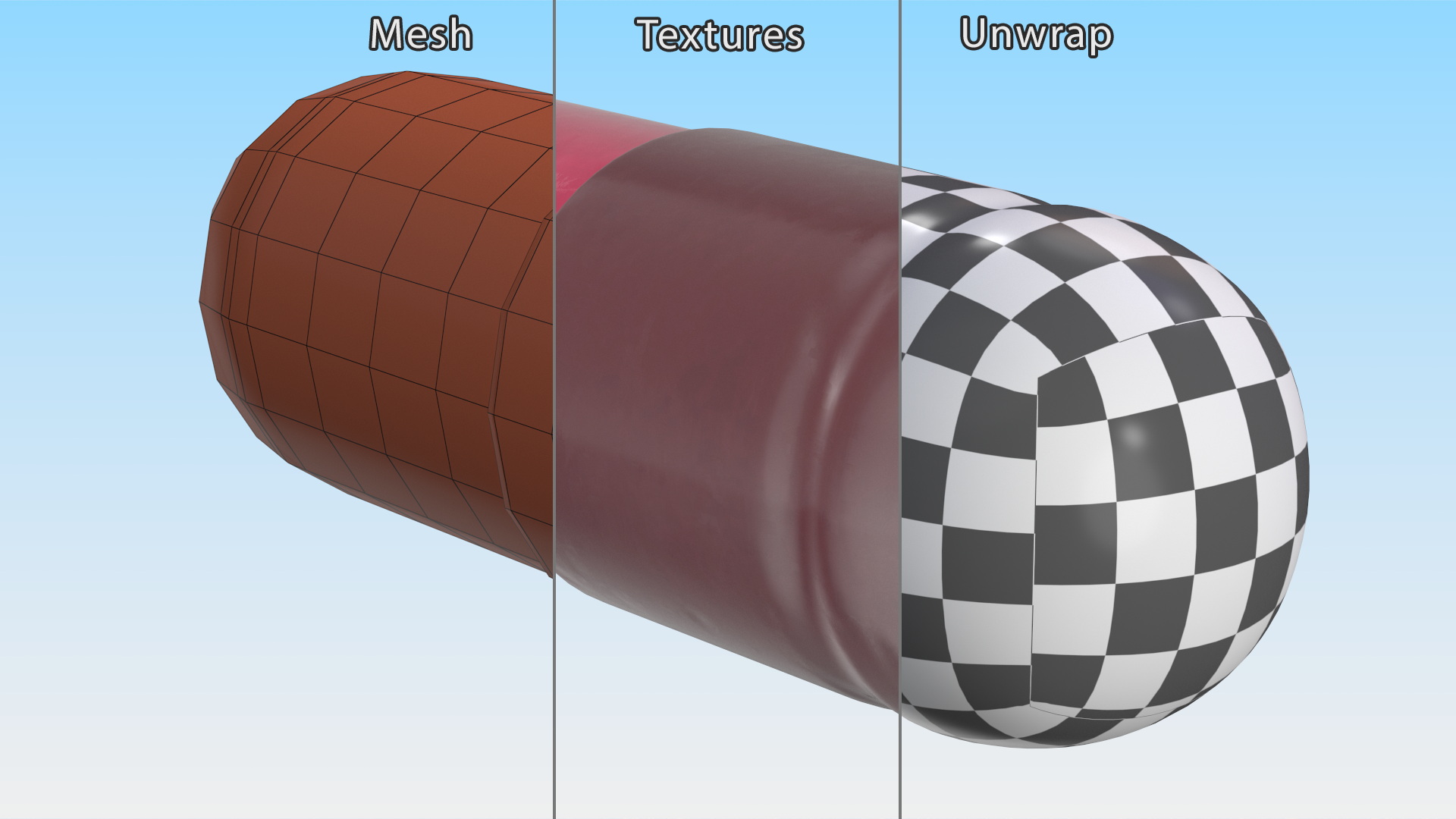 3D Capsule Pink and Maroon model