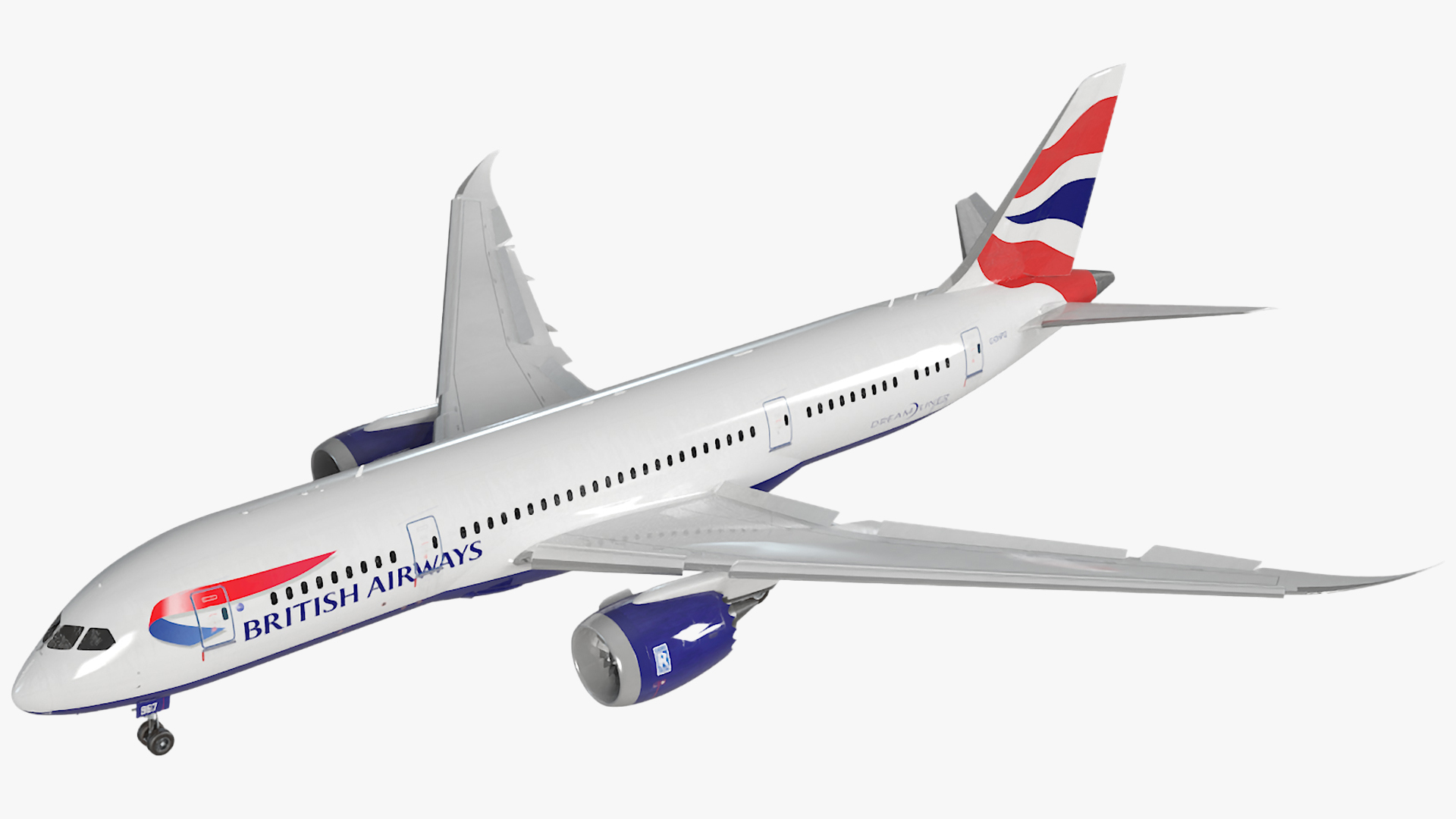3D model British Airways Boeing 787-8 Dreamliner Rigged for Maya