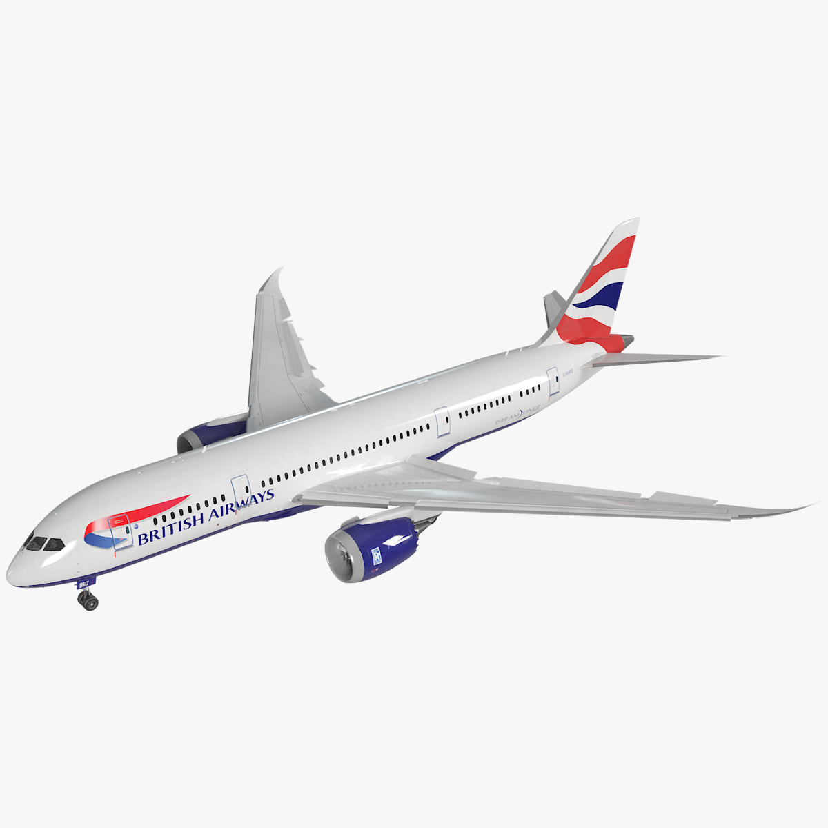 3D model British Airways Boeing 787-8 Dreamliner Rigged for Maya