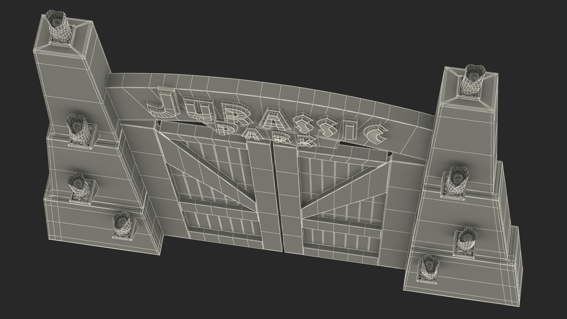 3D Jurassic Park Gate model