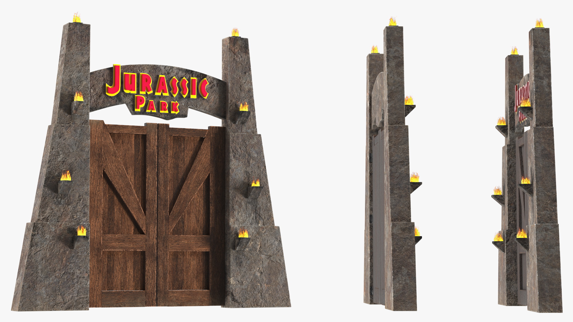 3D Jurassic Park Gate model