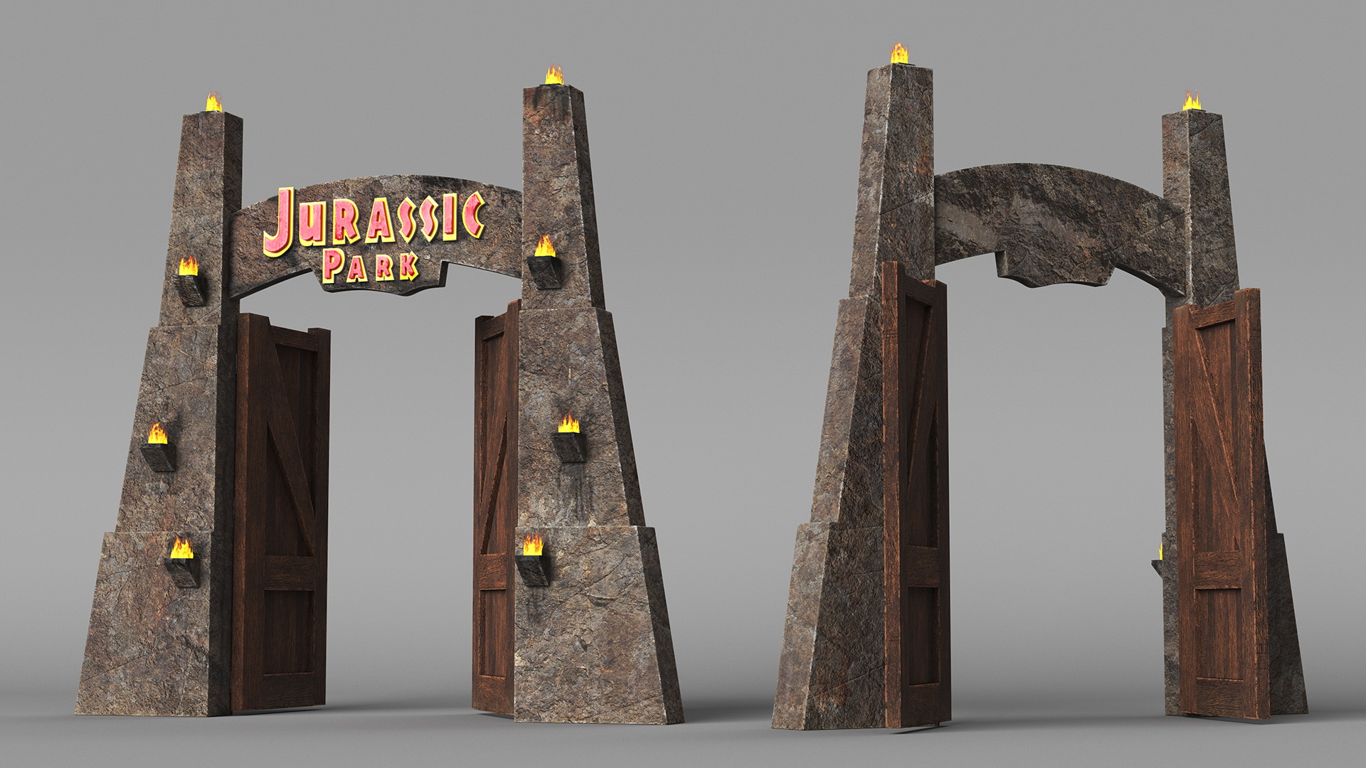 3D Jurassic Park Gate model