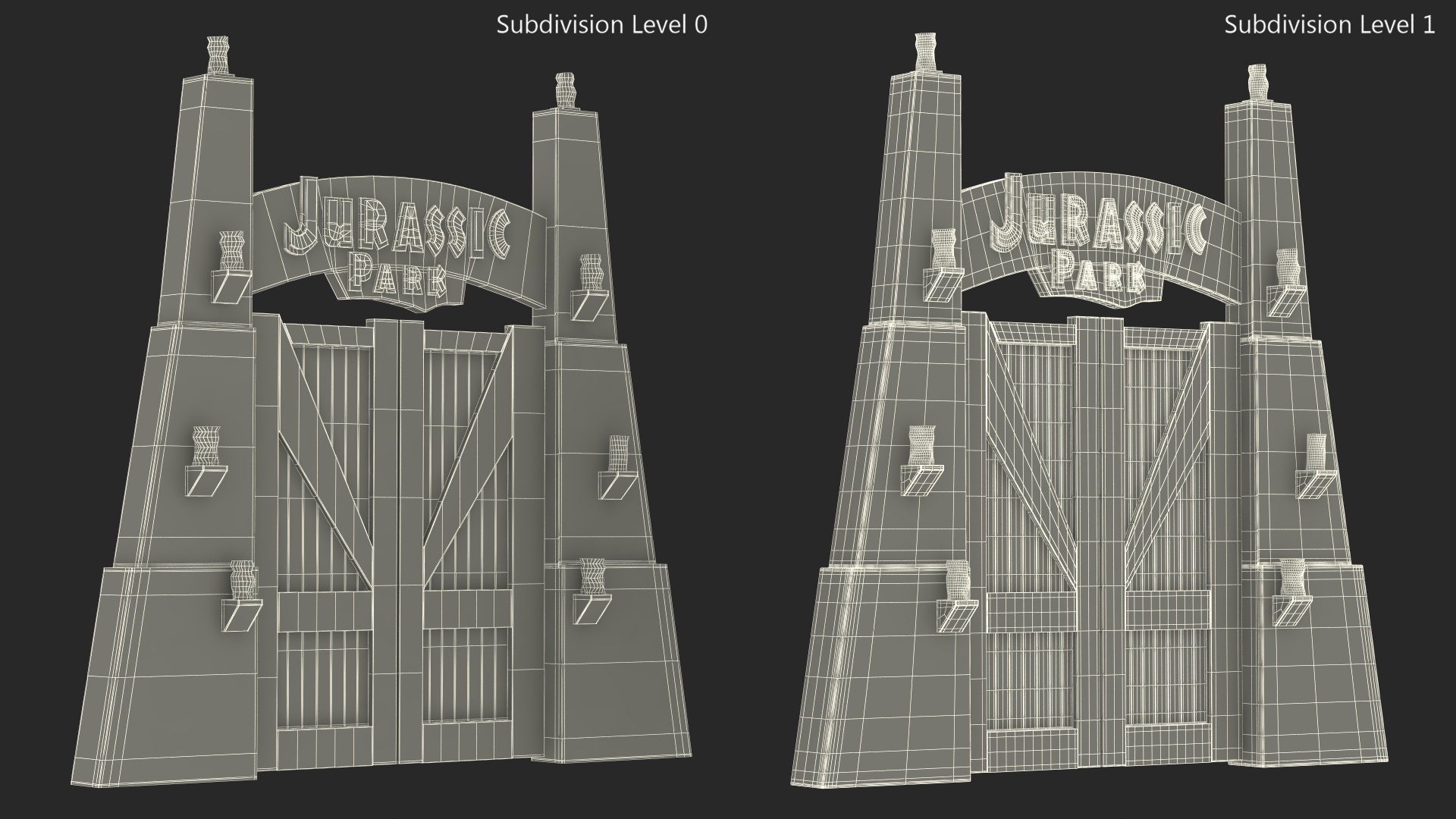 3D Jurassic Park Gate model