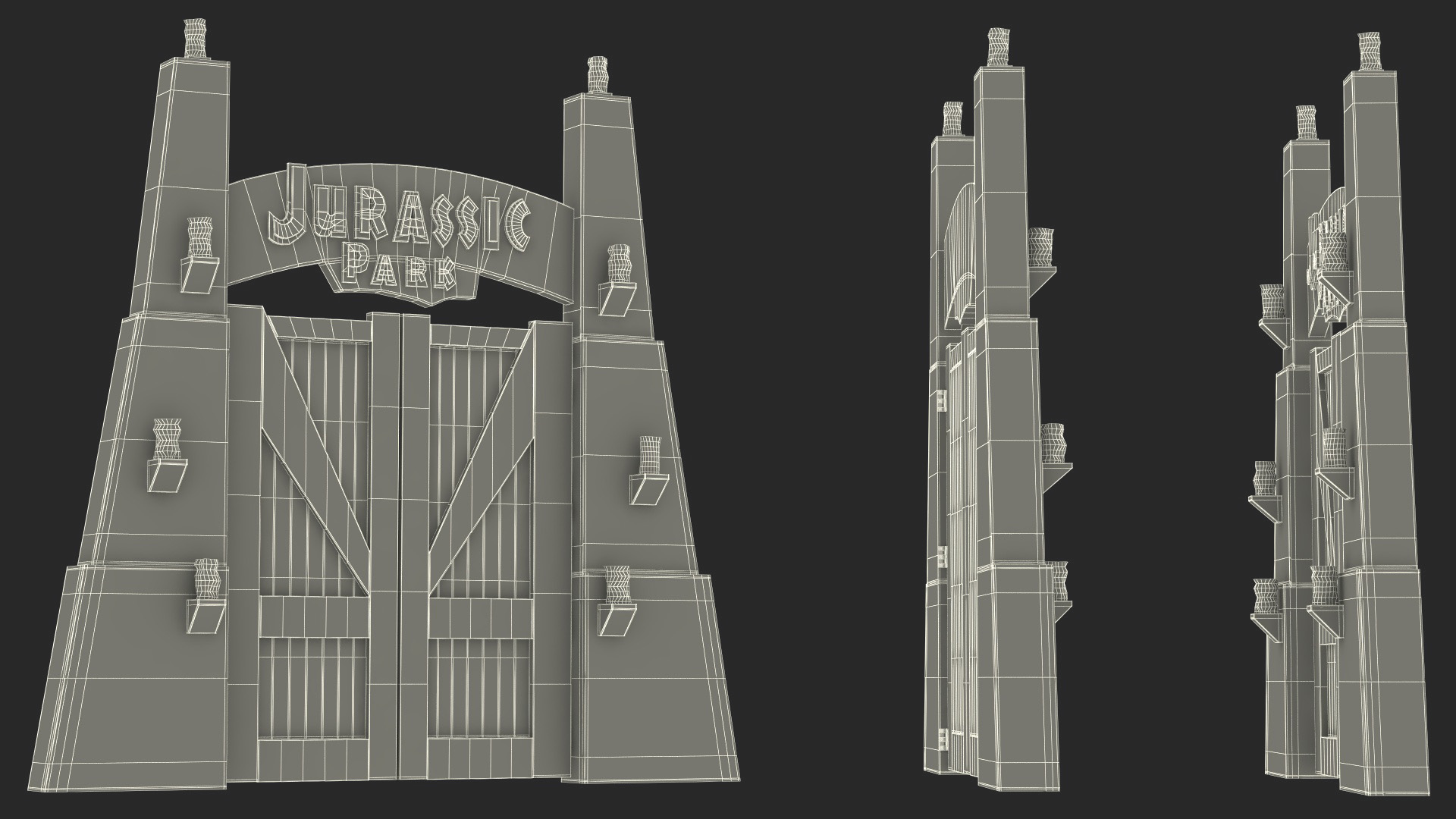 3D Jurassic Park Gate model
