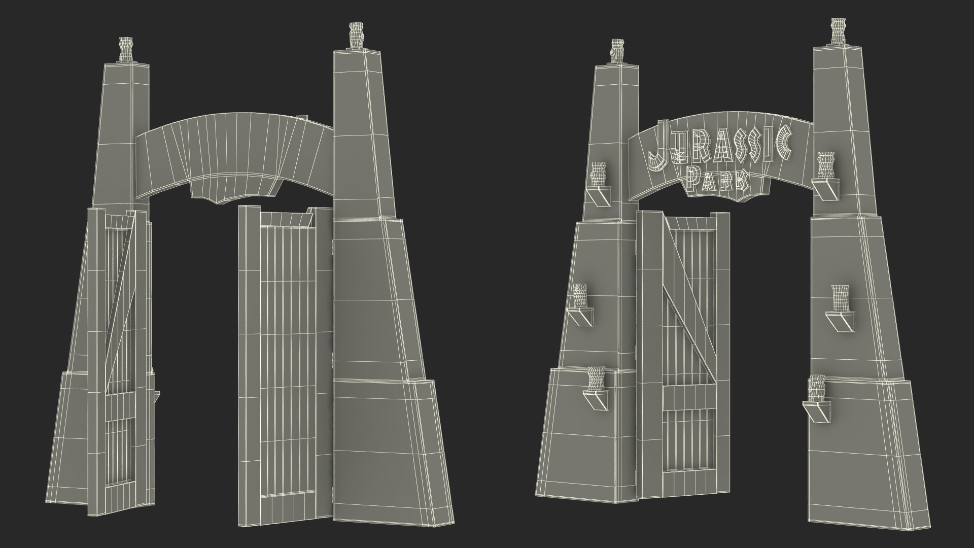 3D Jurassic Park Gate model
