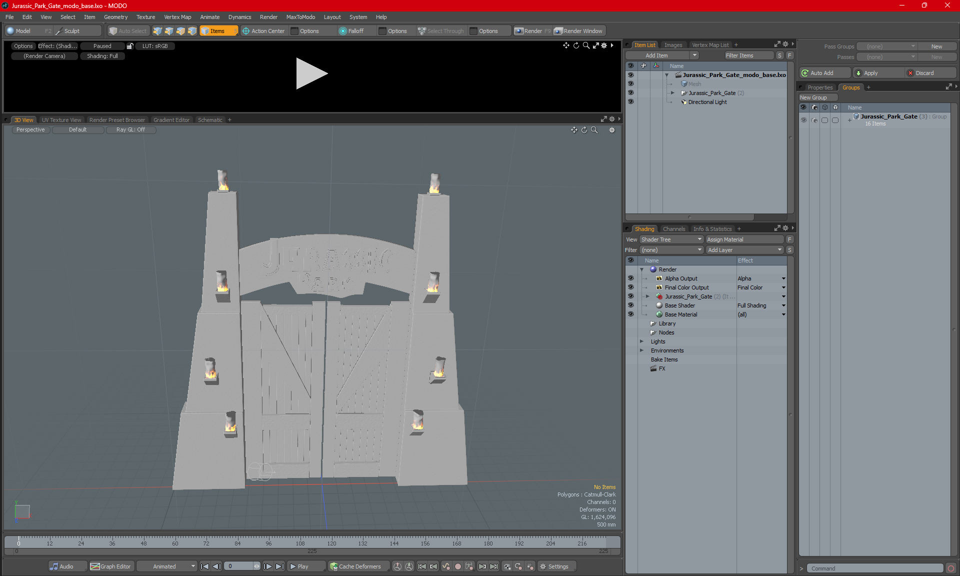 3D Jurassic Park Gate model