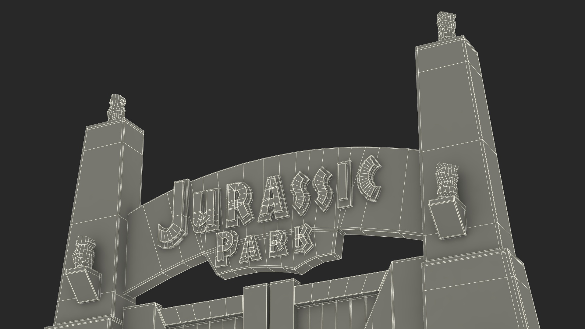 3D Jurassic Park Gate model