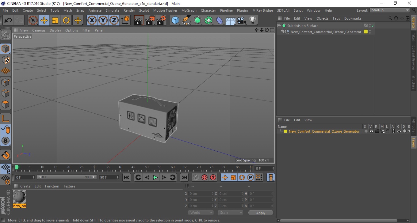 3D New Comfort Commercial Ozone Generator model