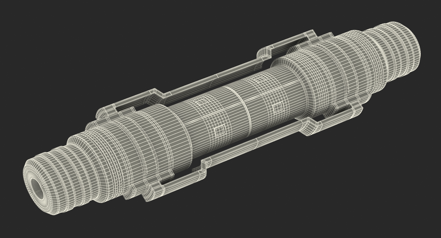 3D Anodized Ram Hydraulic Cylinder Sci Fi model
