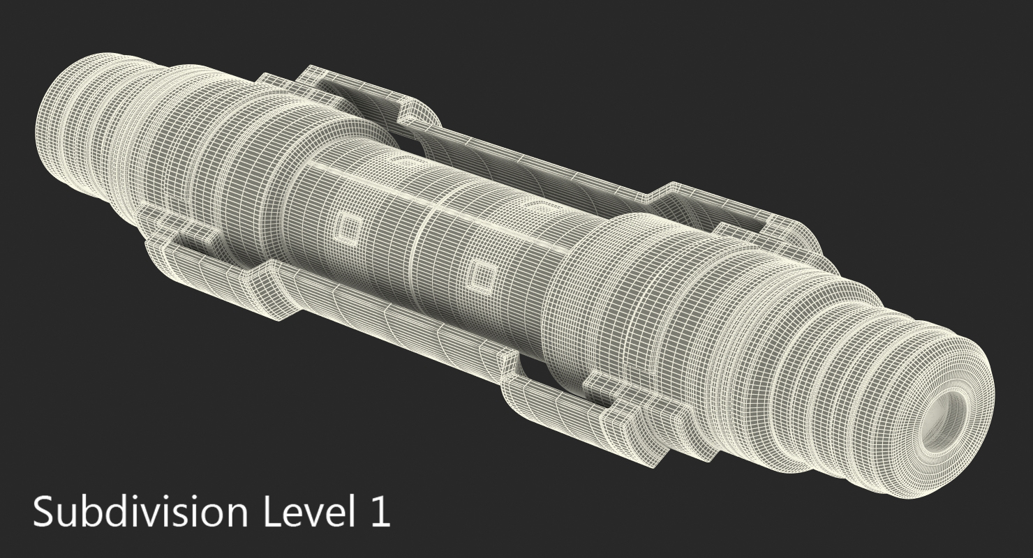 3D Anodized Ram Hydraulic Cylinder Sci Fi model