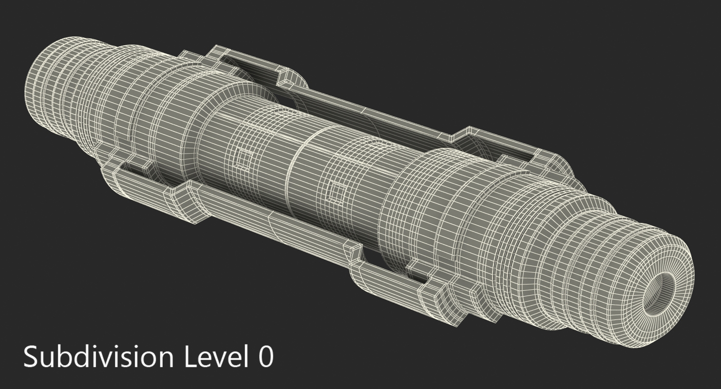 3D Anodized Ram Hydraulic Cylinder Sci Fi model