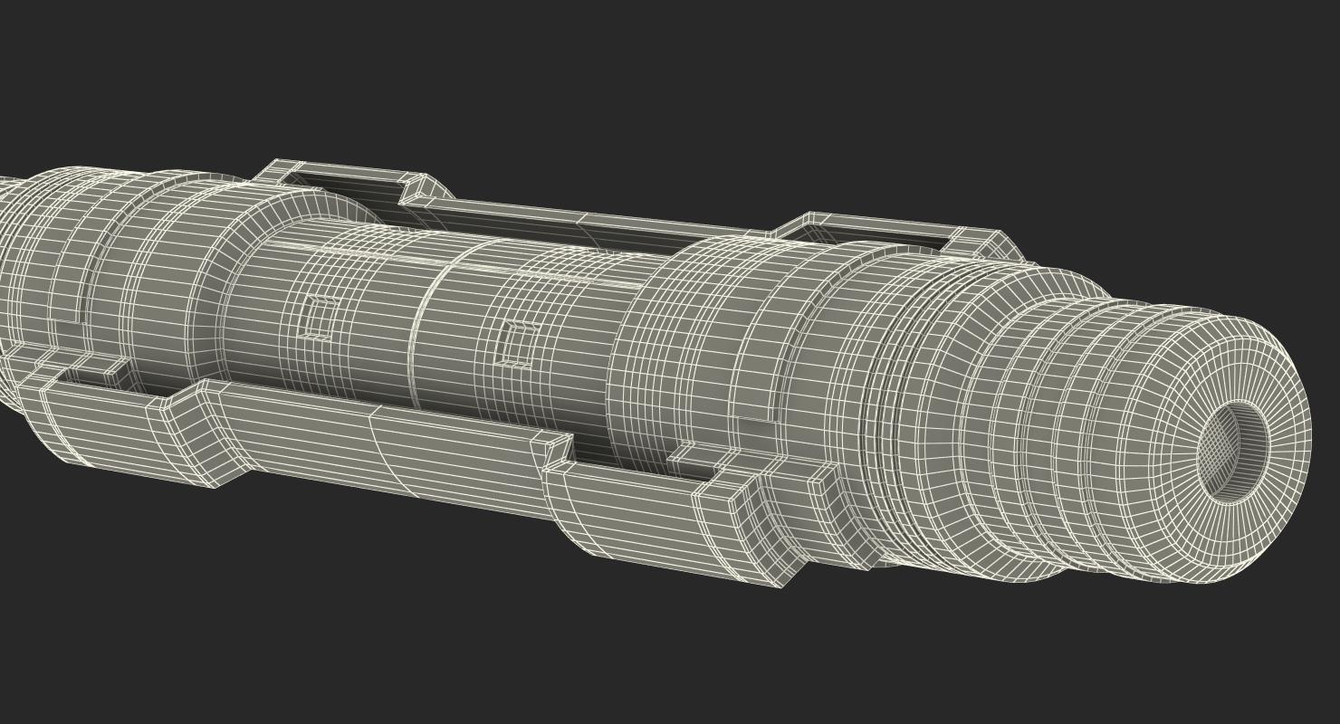 3D Anodized Ram Hydraulic Cylinder Sci Fi model