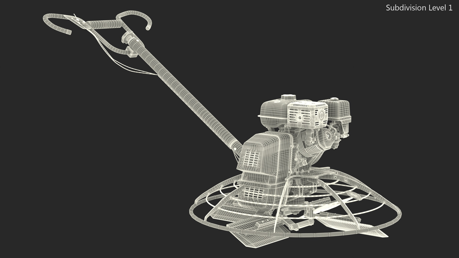 3D Concrete Power Trowel Grey
