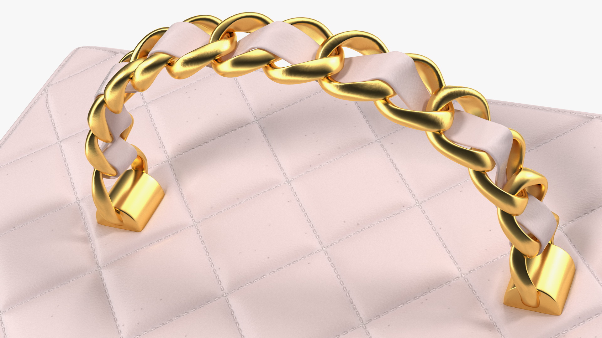 Vintage Pink Quilted Cosmetic Bag Train Case 3D model