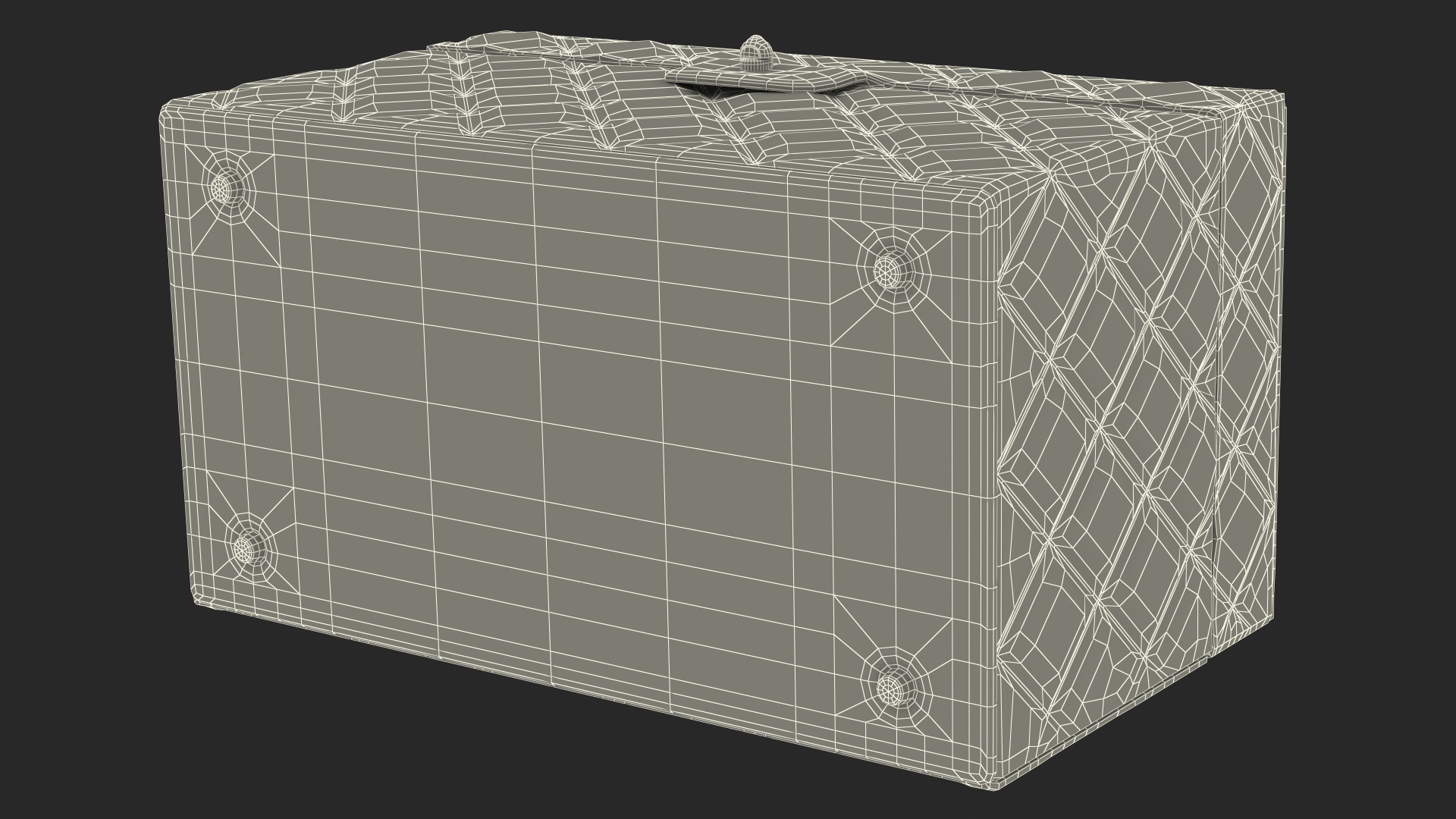 Vintage Pink Quilted Cosmetic Bag Train Case 3D model