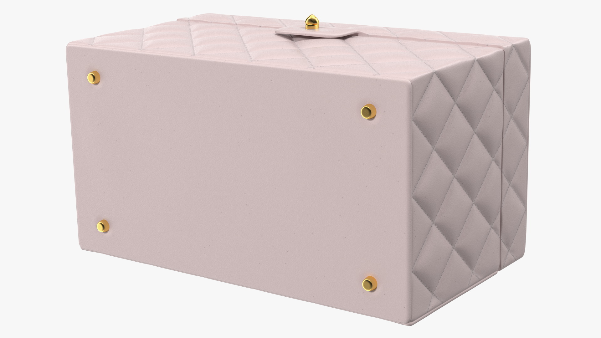 Vintage Pink Quilted Cosmetic Bag Train Case 3D model