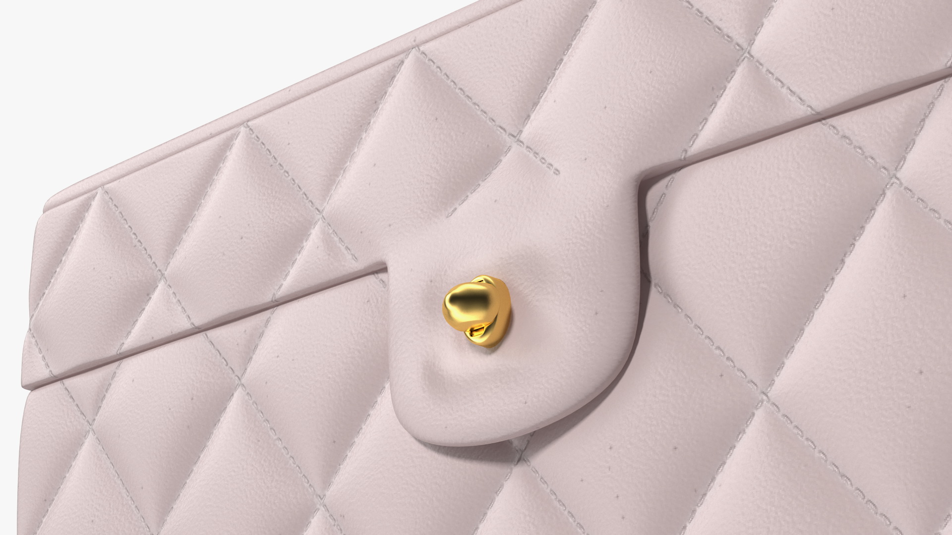 Vintage Pink Quilted Cosmetic Bag Train Case 3D model