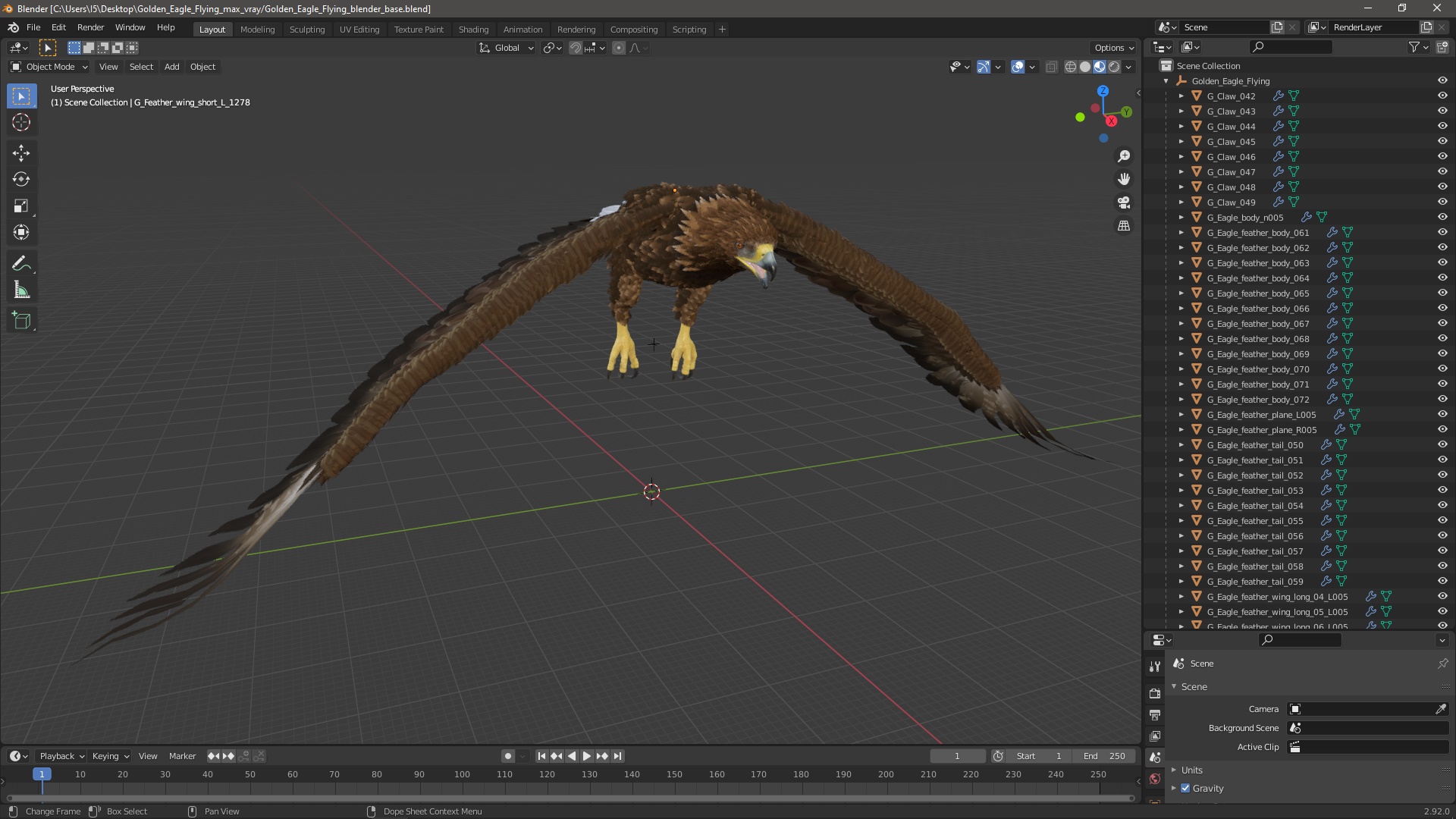 Golden Eagle Flying 3D model
