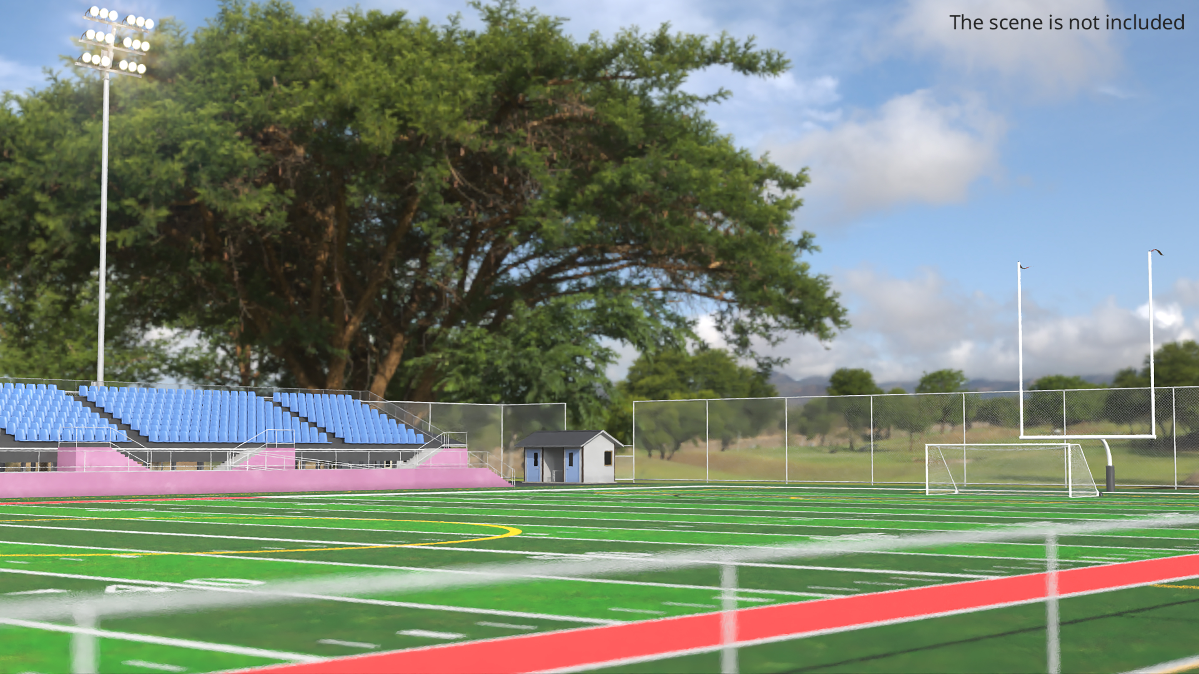 Outdoor American Football Field with Bleachers Fur - view 3