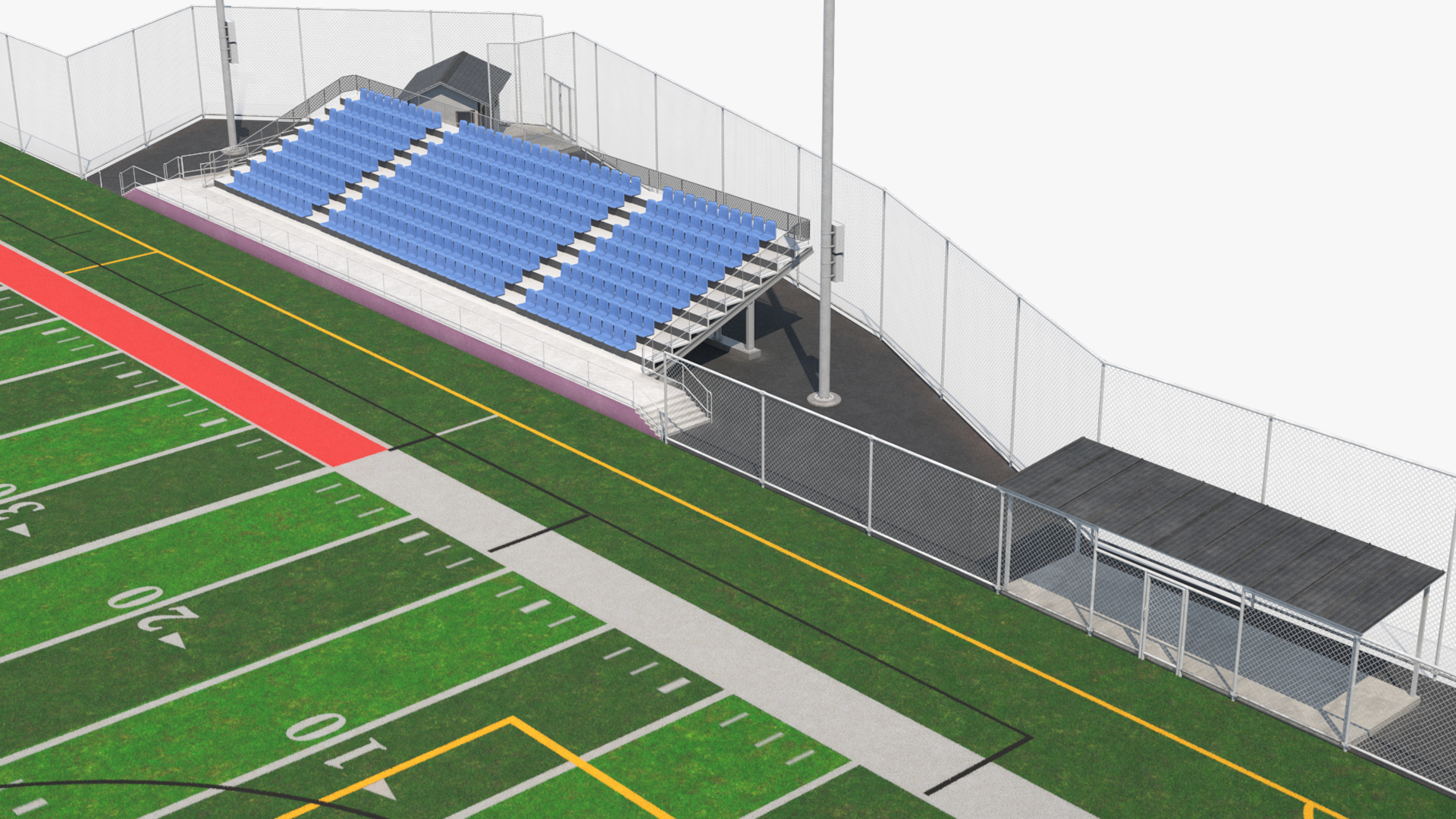 Outdoor American Football Field with Bleachers Fur - view 6
