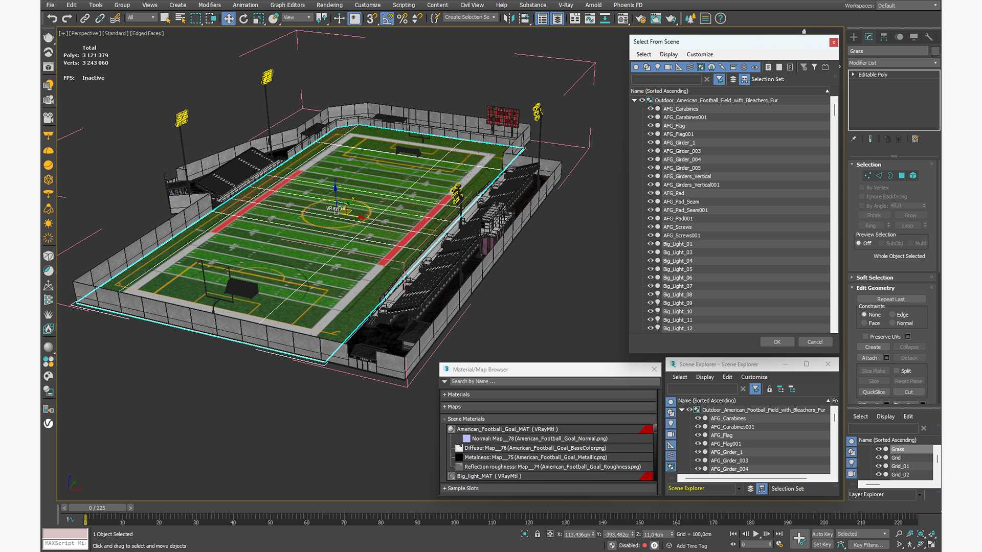 Outdoor American Football Field with Bleachers Fur - view 11
