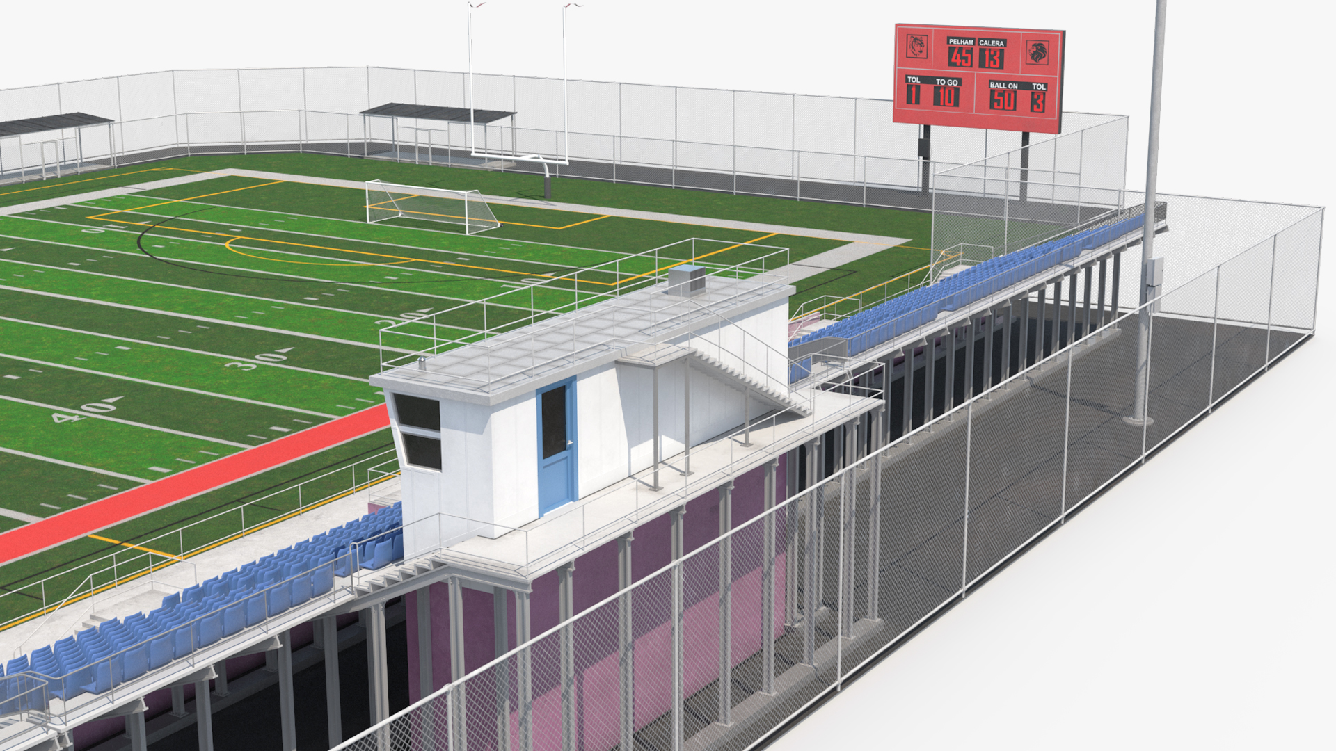 Outdoor American Football Field with Bleachers Fur - view 9