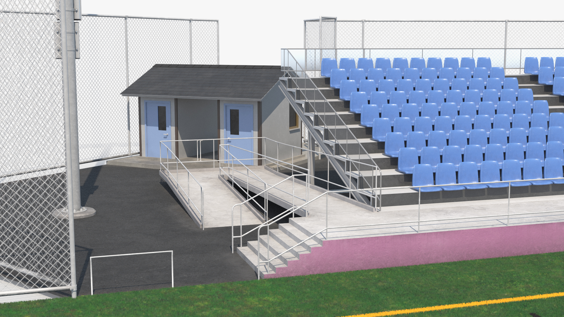Outdoor American Football Field with Bleachers Fur - view 10