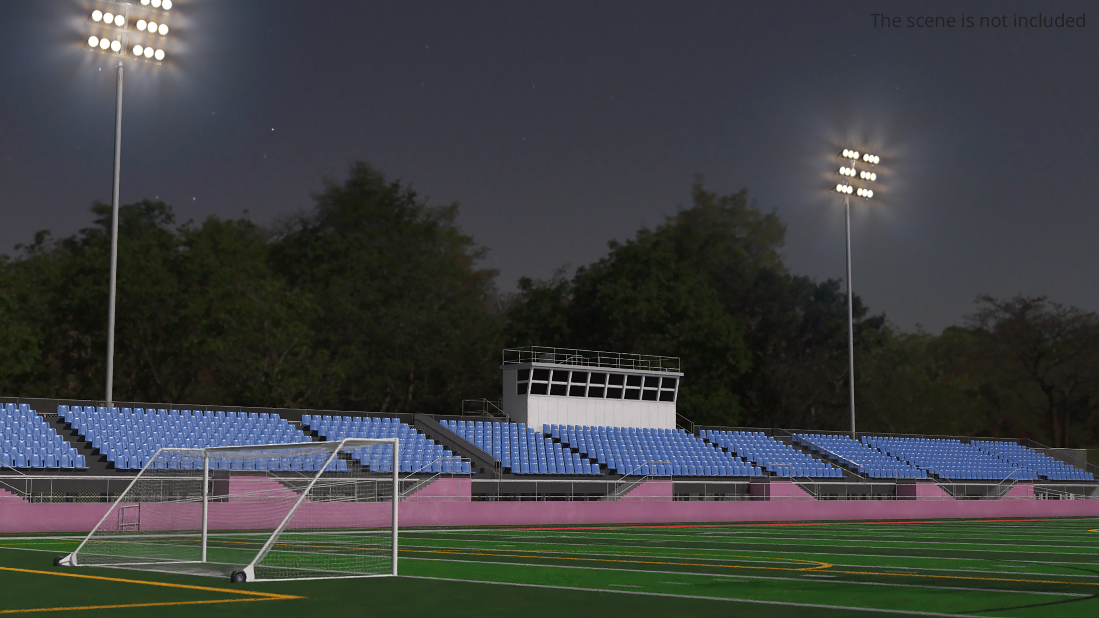 Outdoor American Football Field with Bleachers Fur - view 2