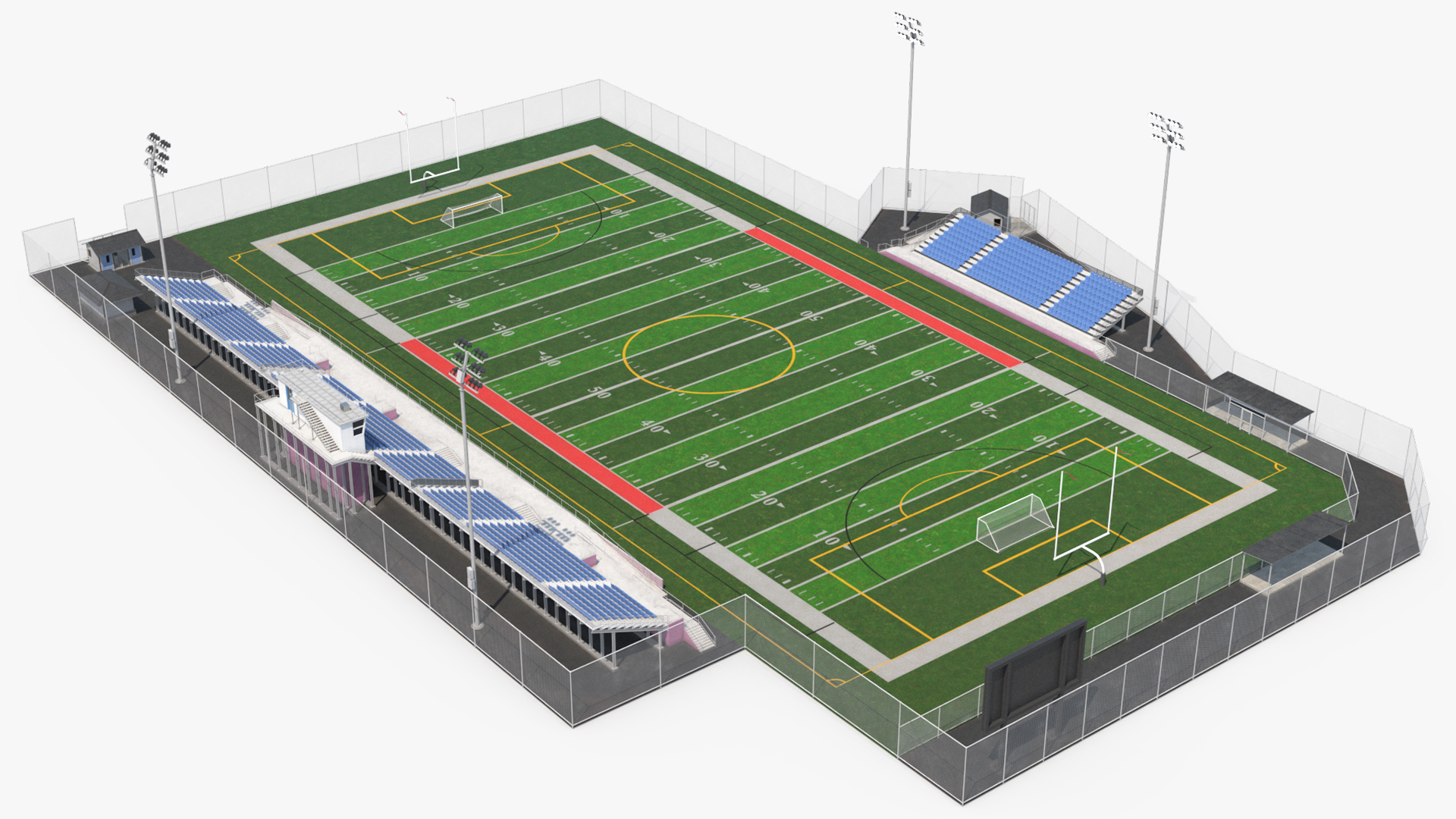 Outdoor American Football Field with Bleachers Fur - view 5
