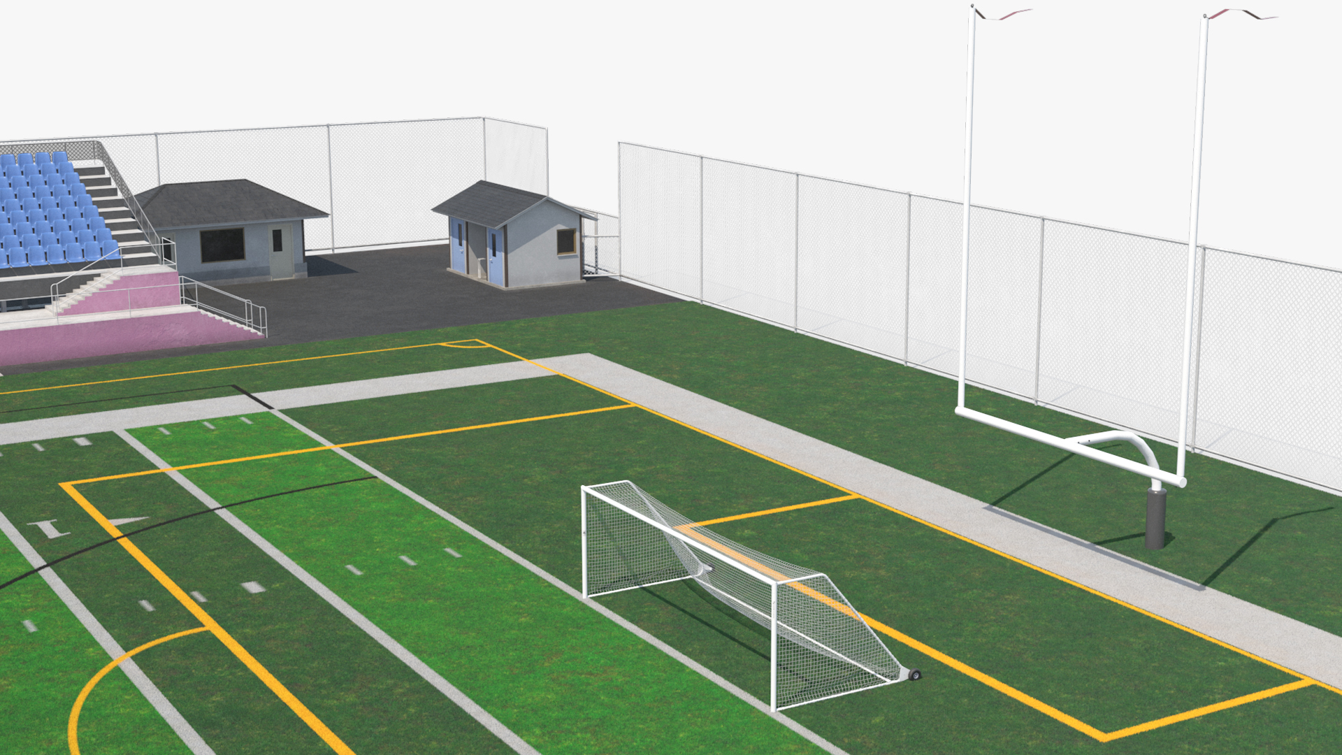 Outdoor American Football Field with Bleachers Fur - view 7