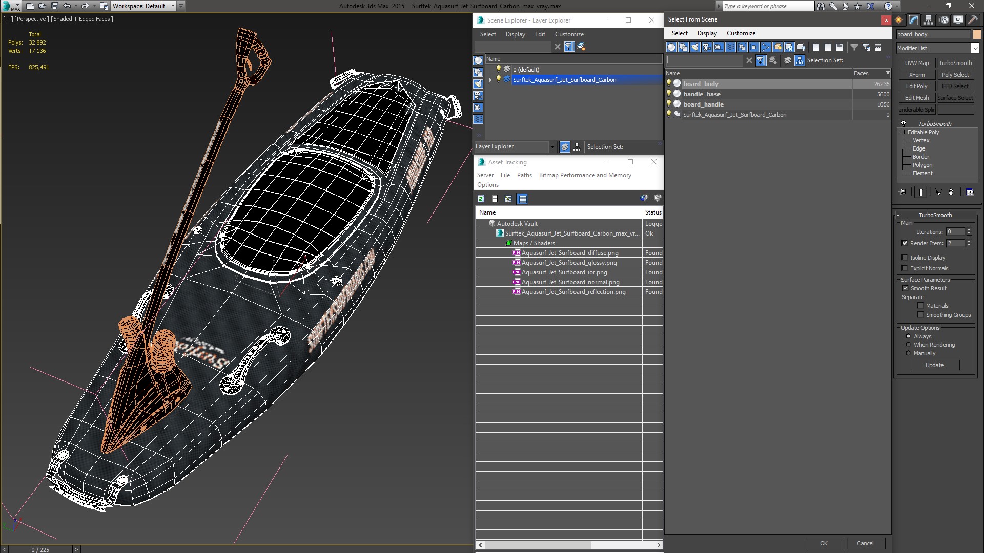 Surftek Aquasurf Jet Surfboard Carbon 3D