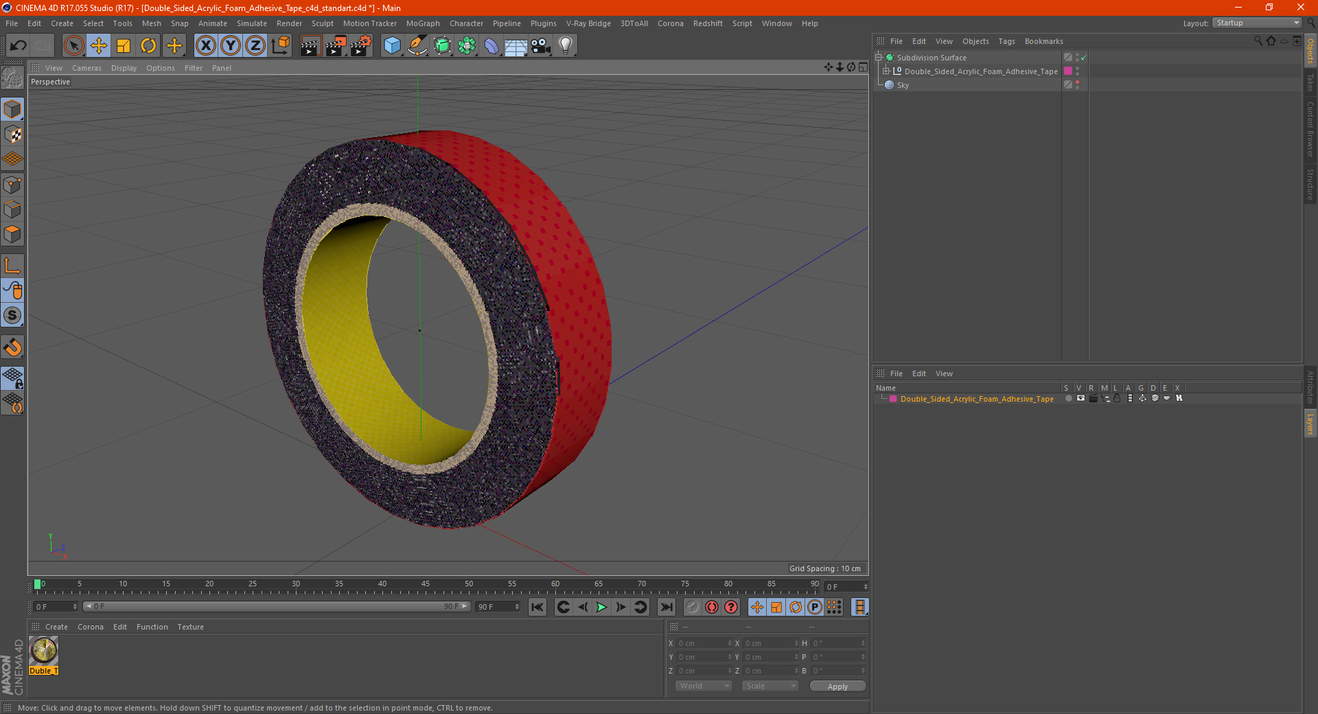 Double Sided Acrylic Foam Adhesive Tape 3D model