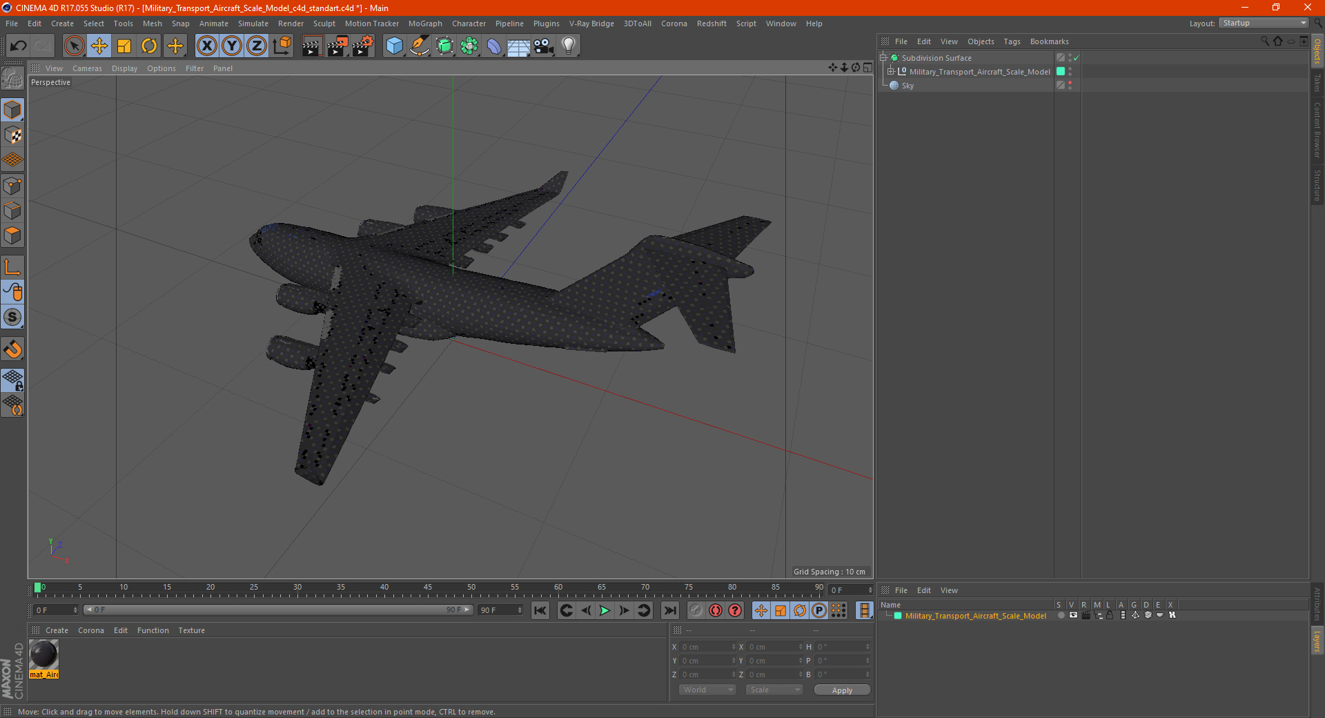 Military Transport Aircraft Scale Model 3D model