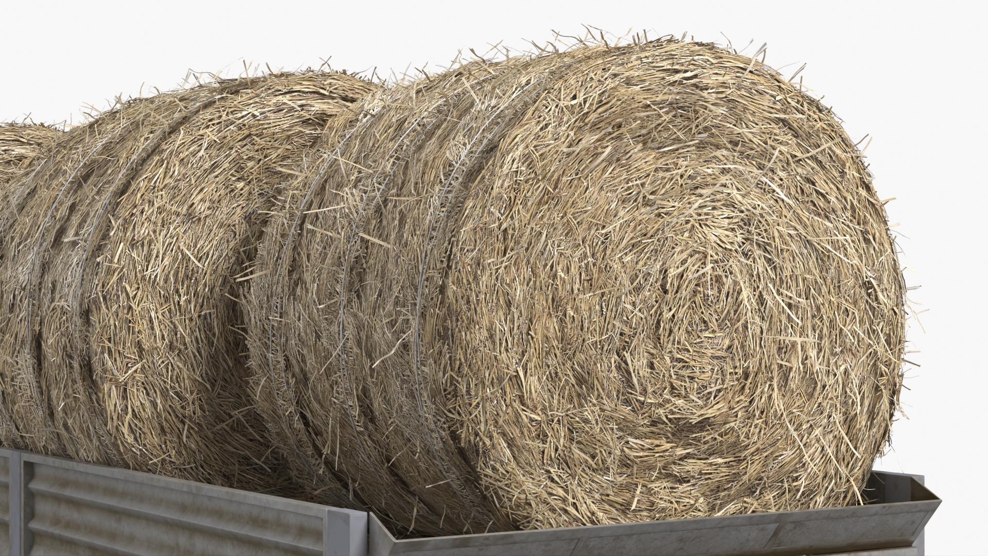 Farm Tractor with Hay Bales in Trailer Red - view 9