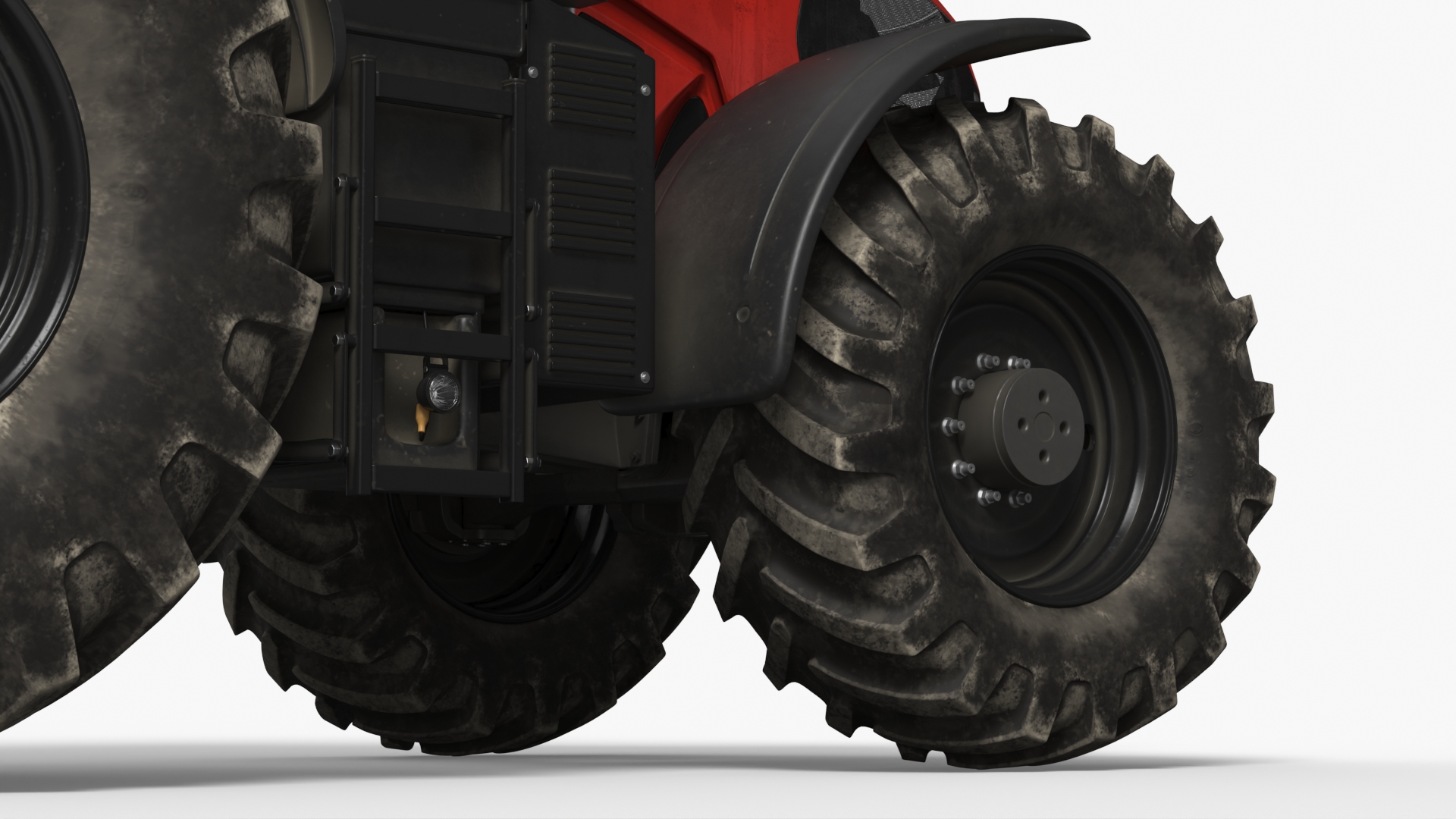 Farm Tractor with Hay Bales in Trailer Red - view 7
