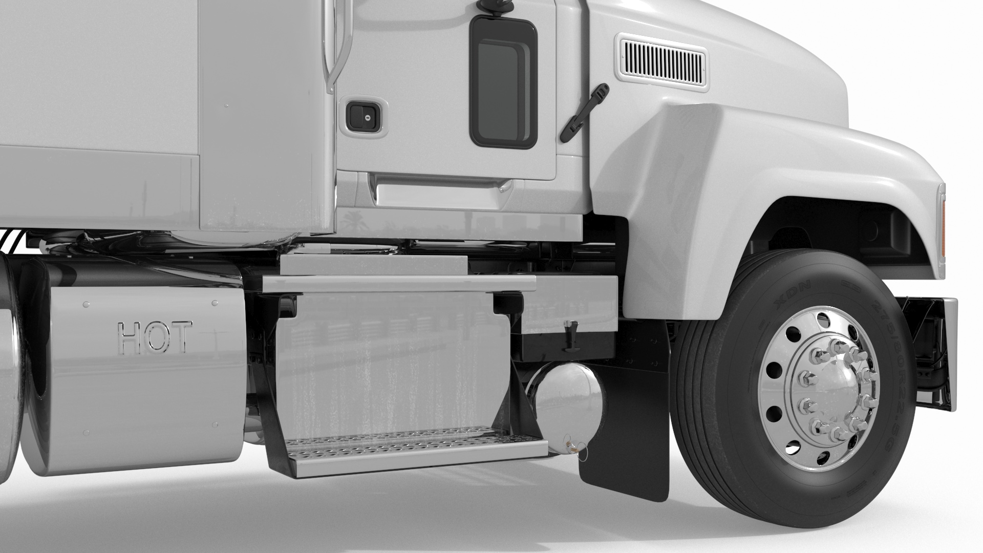 Freight Truck with Food Grade Tank Trailer 3D