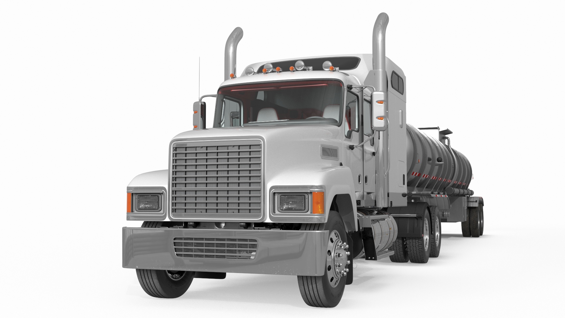 Freight Truck with Food Grade Tank Trailer 3D