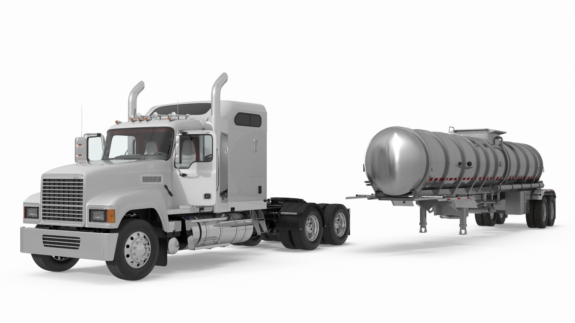 Freight Truck with Food Grade Tank Trailer 3D