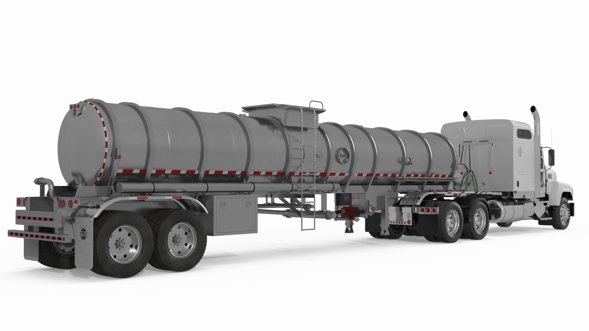 Freight Truck with Food Grade Tank Trailer 3D